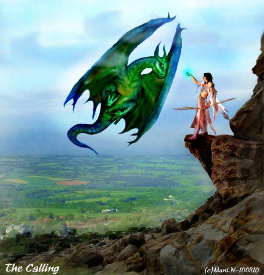 The Calling (c) Mani Navasothy 2011-13 (original pasetl work scanned and edited with photos to create this final look). 