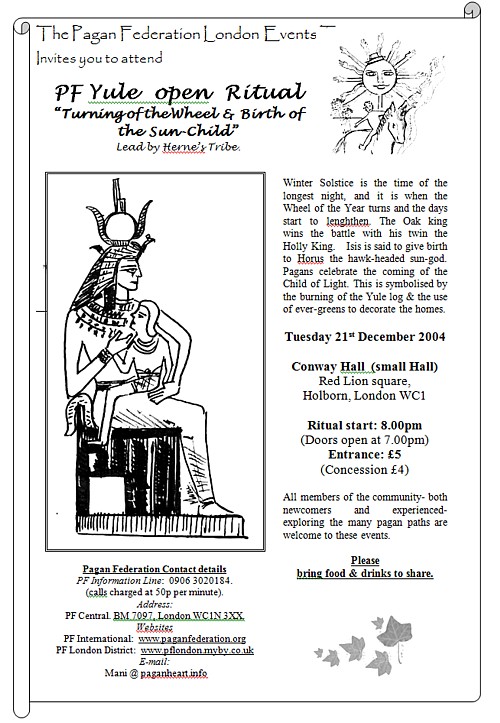 flyer - PFL Yule 21Dec2004 Ritual by Herns Tribe