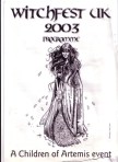 front cover- Witchfest UK 2003 programme by Children of Artemis