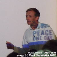 Peace One Day - founder Jeremy Gilley at a London Event in October 2012 . 