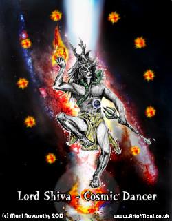 Lord Shiva Cosmic Dancer (Hind God of creation and destruction)   Art -ManiN'13