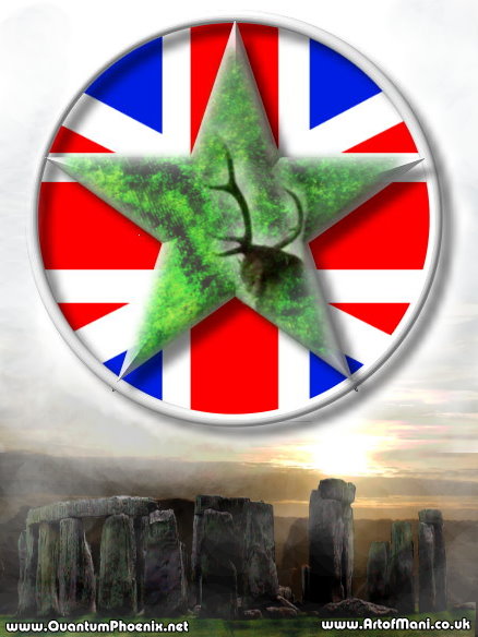 Pagan Britain - stag & Star flag (c) Mani Navasothy 2014
