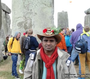 Mani Navasothy at Stonehenge - for Summer Solstice 2015   (photo (c) MN) 