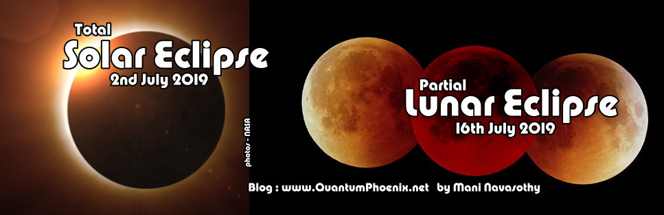 Solar Eclipse Lunar eclipse - july2019 blog by Mani Navasothy QuantumPhoenix